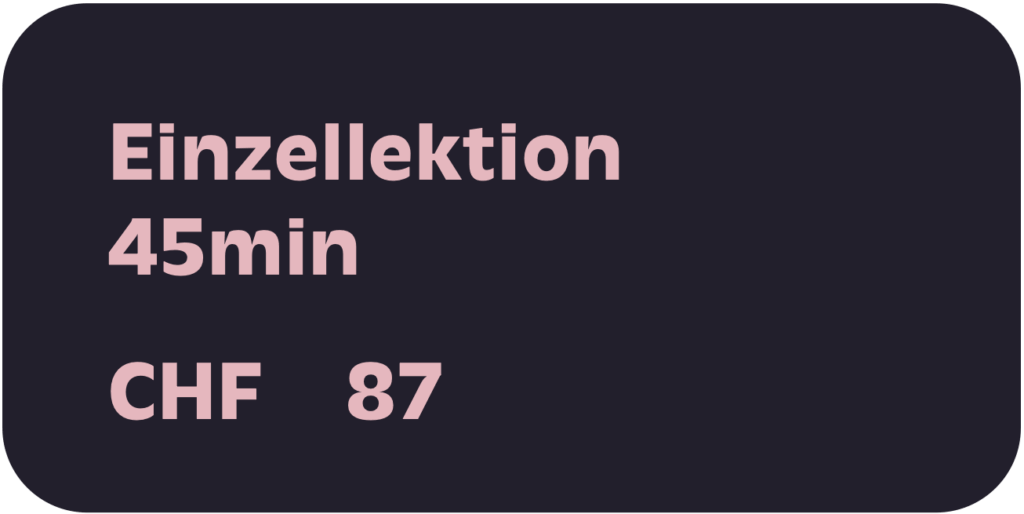 Tarif Einzellektion im Quartalsabo 45min